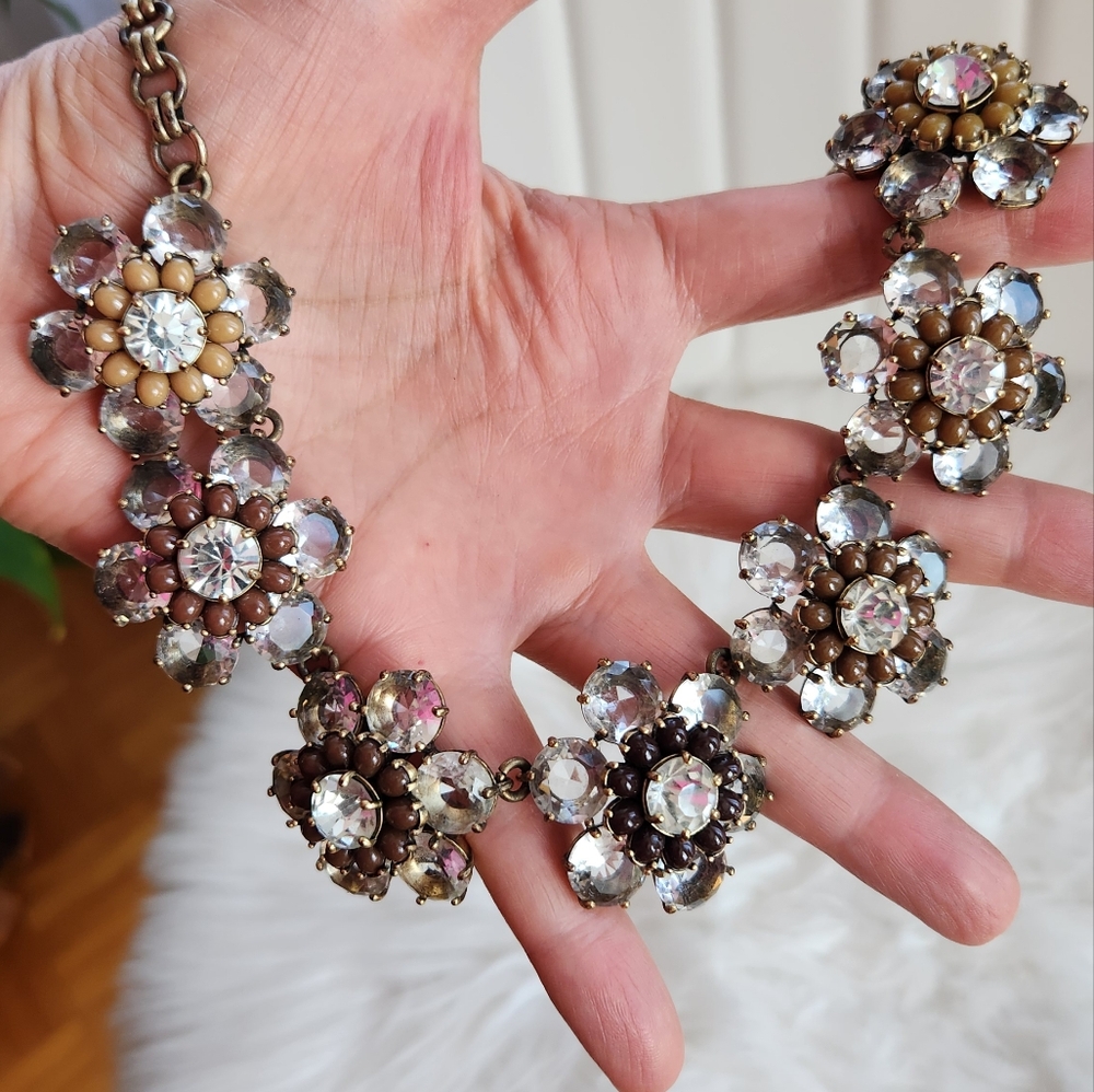 J Crew Crystals and Beads Statement Necklace